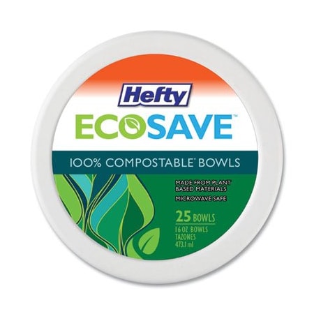 Reynolds Hefty, Super Strong Paper Dinnerware, 16 Oz Bowl, Bagasse, 12PK D71625